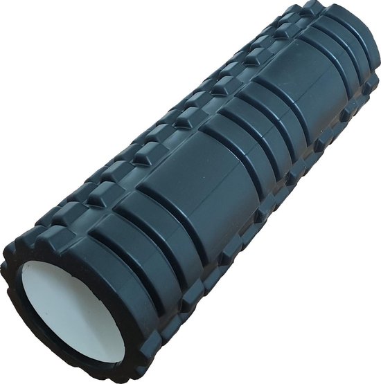 Fitness roller - Foam roller - Yoga massage roller - Yoga roller - EVA - Zwart - 45cm