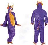 Onesie Volwassenenkostuum Paars monster pluche (max. 1.95 m) - Carnavalskleding