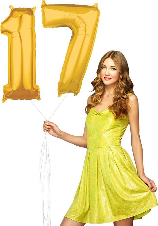 Inclusief helium Ballonnen cijfers 17 gevuld.