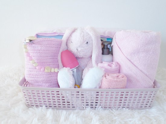 Roze geschenkmand voor baby | bol.com