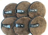 Herbruikbare wattenschijfjes XL | Wasbare wattenschijfjes |Bamboe wattenschijfjes| Katoenen wattenschijfjes | Yourz make-up pad XL 6 stuks DONKERBRUIN (wattenschijfjes vervanger)