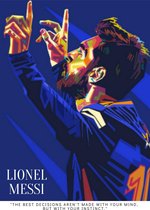 Poster Lionel Messi - PSG - Argentinië - FIFA 2022 - Hoogwaardig glans - Geschikt om in te lijsten - 60x42cm - Voetbal - Bekende voetballer - UEFA Champions League - WK voetbal 202