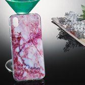 Gekleurde tekening patroon IMD vakmanschap Soft TPU beschermhoes voor Huawei Y5 2019 (Bloodstone Marble)