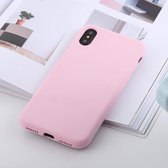 Schokbestendig Solid Color Liquid Silicone Feel TPU Case voor iPhone XS Max (roze)