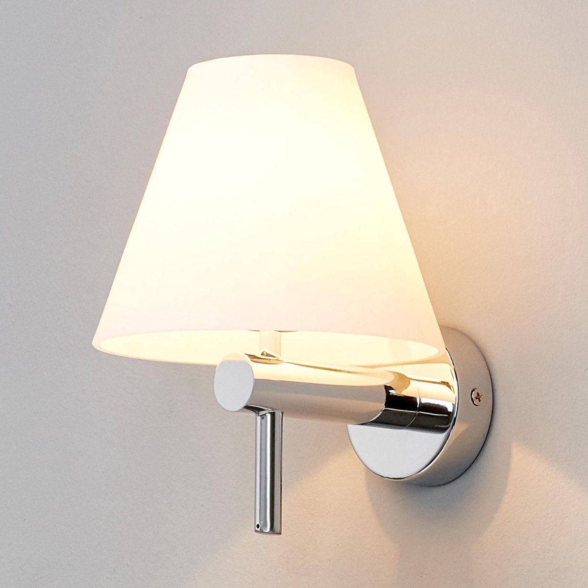 Lindby - Wandlamp - 1licht - glas, metaal - H: 21 cm - G9 - wit gesatineerd, chroom