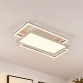 Lucande - LED plafondlamp- met dimmer - 1licht - ijzer, aluminium, kunststof - H: 5 cm - zilver - Inclusief lichtbron