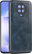 Voor Xiaomi Redmi K30 Pro Crazy Horse Textured Kalfsleer PU + PC + TPU Case (blauw)