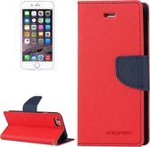GOOSPERY FANCY DAGBOEK voor iPhone 6 & 6s Cross Texture Horizontale Flip Leren Case met Kaartsleuven & Portemonnee & Houder (Rood)