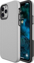 Voor iPhone 12 Max / 12 Pro Triangle Armor Texture TPU + pc-hoes (zilver)