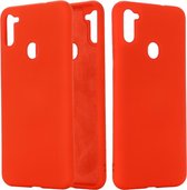 Voor Samsung Galaxy M11 / A11 EU effen kleur vloeibare siliconen schokbestendige volledige dekking beschermhoes (rood)