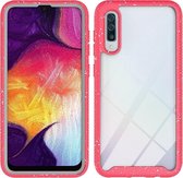 Voor Galaxy A50 Shockproof Starry Sky PC + TPU beschermhoes (rood)