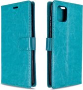 Voor Galaxy A81 Crazy Horse Texture Horizontal Flip Leather Case met houder & kaartsleuven & Wallet & Photo Frame (blauw)