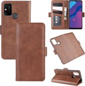 Voor Huawei Honor Play 9A Dual-side magnetische gesp horizontale flip lederen tas met houder & kaartsleuven & portemonnee (bruin)