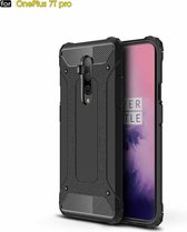 Voor Oneplus 7T Pro Magic Armor TPU + PC Combinatie Case (Zwart)