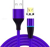 3A USB naar Micro USB Snel opladen + 480 Mbps Datatransmissie Mobiele telefoon Magnetische zuig Snel opladen Datakabel, Kabellengte: 1 m (blauw)