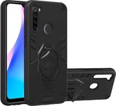 Voor Xiaomi Redmi Note 8T 2 in 1 Armor Knight Series PC + TPU beschermhoes met onzichtbare houder (zwart)