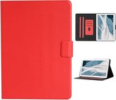 Voor Huawei MediaPad T3 effen kleur horizontale flip lederen tas met kaartsleuven en houder (rood)