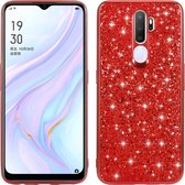 Voor OPPO A11 glitterpoeder schokbestendige TPU beschermhoes (rood)