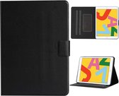 Voor iPad 10.2 effen kleur horizontale flip lederen tas met kaartsleuven en houder en slaap / waakfunctie (zwart)