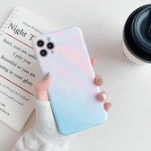 Voor iPhone 11 Frosted Marble Pattern Shockproof TPU Case (Fire Coral)