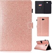 Voor Galaxy Tab A 10.1 (2016) T580 Varnish Glitterpoeder Horizontaal Flip Leather Case met houder & kaartsleuf (Rose Gold)