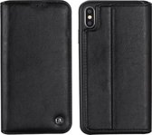 Voor iPhone XS Max GEBEI schokbestendige TPU + PU horizontale flip lederen tas met kaartsleuven en houder (zwart)