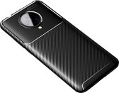 Voor Geschikt voor Xiaomi Redmi K30 Pro Carbon Fiber Texture Shockproof TPU Case (Zwart)