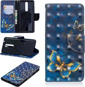 3D Gekleurd Tekenpatroon Horizontale Flip Leren Case voor Nokia 5.1, met houder & kaartsleuven & portemonnee (vlinder)