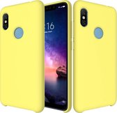 Effen kleur Vloeibare siliconen valbestendige beschermhoes voor Xiaomi Redmi Note 6 Pro (geel)