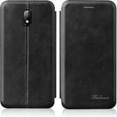 Voor Xiaomi Redmi 8A GeÃ¯ntegreerde elektriciteit die op Retro-textuur drukt Magnetische TPU + PU-lederen tas met kaartsleuf en houder (zwart)