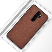 Voor Xiaomi Redmi 9 schokbestendige doektextuur PC + TPU beschermhoes (bruin)