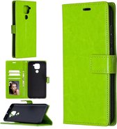 Voor Geschikt voor Xiaomi Redmi Note 9 Crazy Horse Texture horizontale flip lederen tas met houder & kaartsleuven & portemonnee & fotolijst (groen)