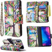 Voor Xiaomi Redmi Note 7 Gekleurd tekenpatroon Rits Horizontale flip lederen tas met houder & kaartsleuven & portemonnee (boom)