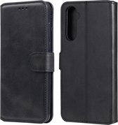 Voor OPPO Realme 6 klassieke kalfsleer PU + TPU horizontale flip lederen tas, met houder en kaartsleuven en portemonnee (zwart)
