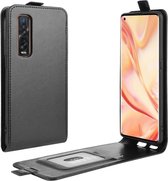 Voor OPPO Find X2 Pro R64 textuur enkele verticale flip lederen beschermhoes met kaartsleuven en fotolijst (zwart)