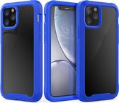 Voor iPhone 11 Pro Max Transparant Series Frame TPU + PC Stofdicht Krasbestendig Valbestendig Beschermhoes (Blauw)