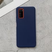 Voor Huawei Honor V30 Shockproof Frosted TPU beschermhoes (donkerblauw)
