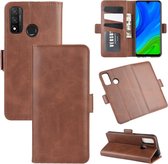 Voor Huawei P smart 2020 dual-side magnetische gesp horizontale flip lederen tas met houder & kaartsleuven & portemonnee (bruin)