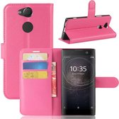 Voor Sony Xperia XA2 Litchi Texture Horizontale Flip Leren Case met Portemonnee & Houder & Kaartsleuven (Magenta)