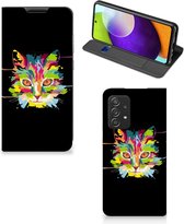 Smartphone Hoesje Geschikt voor Samsung Galaxy A52 5G Enterprise Editie | A52 4G Wallet Case Leuke Verjaardagscadeaus Cat Color