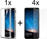 Huawei Mate 10 Lite hoesje shock proof case transparant hoesjes cover hoes - 4x Huawei Mate 10 Lite Screenprotector