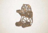 Line Art - Panda 3 - M - 82x60cm - Eiken - geometrische wanddecoratie