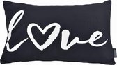 Love Word Kussenhoes | Katoen / Polyester | 30 x 50 cm | Zwart/Wit