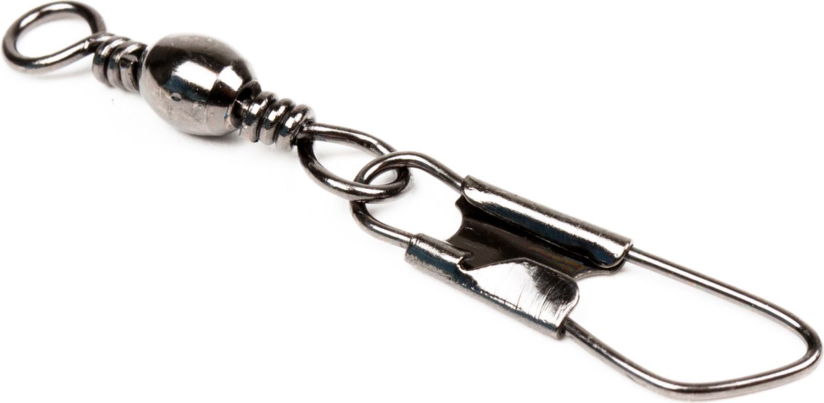 Spro Barrel Swivel+Safety-Snap - Maat 4 - Zwart