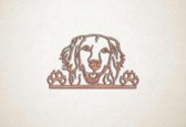 Wanddecoratie - Golden Retriever met pootjes - XS - 18x30cm - Multiplex - muurdecoratie - Line Art
