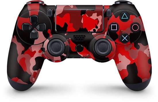 Playstation 4 Controller Skin Camouflage Rood Sticker