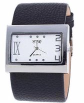 Horloge- zwart -rechthoek- 4 cm-Charme Bijoux