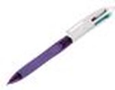 Stylo à bille BIC® Fashion 4 Color Grip, pointe moyenne, 1 mm, citron vert, rose, violet, turquoise