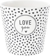 Bastion Collections - Beker - Love you - zwarte stippen