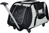 Trixie reismand trolley zwart / lichtgrijs - 67x34x43 cm - 1 stuks